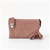 Convertible Clutch Crossbody Bag Linen Pink