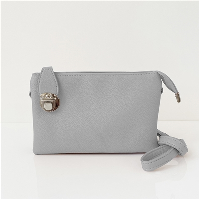 Crossbody Clutch Handbag Light Grey