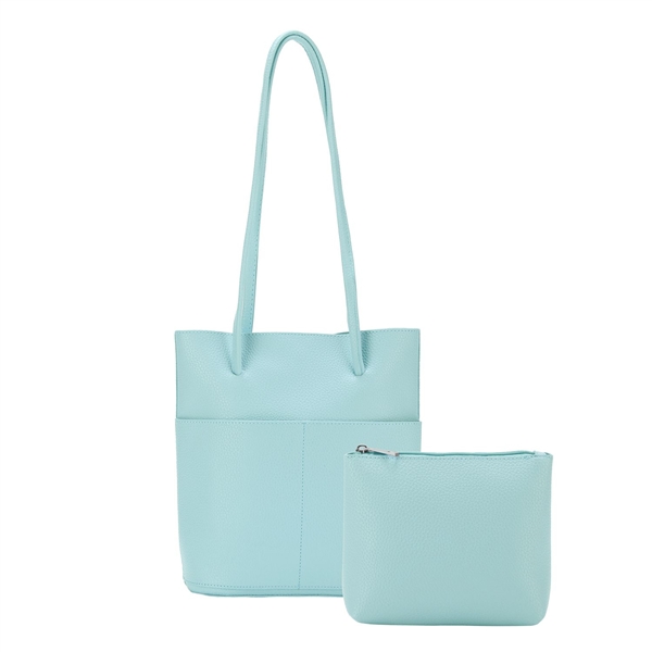 Tote Bag with Inside Pouch Aqua