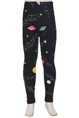Brushed Soft Kids Leggings Outer Space - L/XL