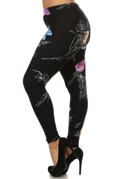 Brushed Soft Butterfly Leggings L/XL
