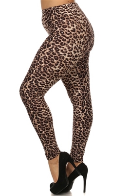 Brushed Soft Cheetah Leopard Leggings L/XL