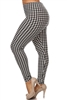 Brushed Soft Black and White Houndstooth Leggings L/XL