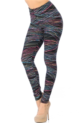 Brushed Soft Rainbow Lines Leggings S/M