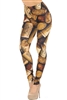 Wine Corks Graphic Double Brushed Leggings Black - S/M