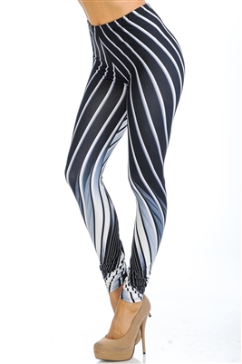 Contour Lines Graphic Double Brushed Leggings Charcoal - S/M
