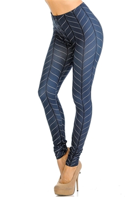 Vertical Swirl Graphic Double Brushed Leggings Charcoal - S/M