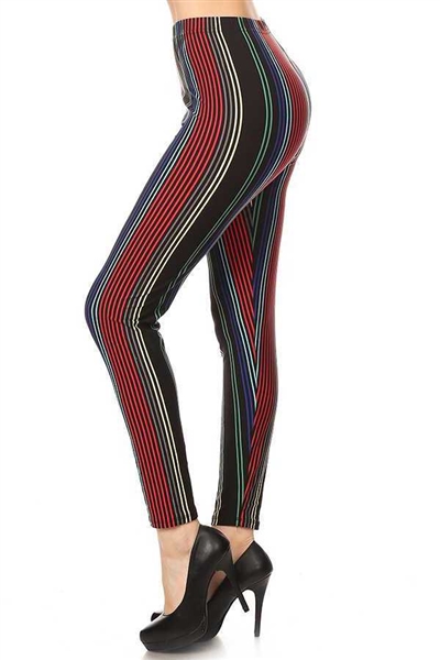 Stripe Soft Leggings Black - L/XL