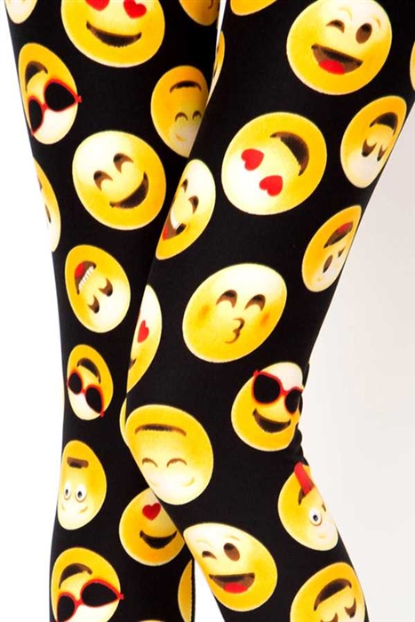 Girls Emoji Print Leggings | Berry Jane