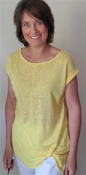 Mesh Top with Rouched Bottom Detail Yellow