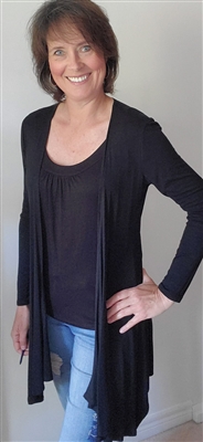 Lightweight Long Cardigan Black