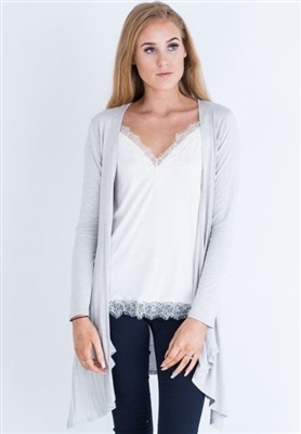 Lightweight Long Cardigan Grey