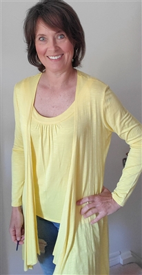 Lightweight Long Cardigan Yellow