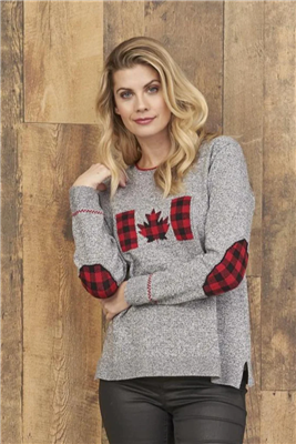 Cotton Country Buffalo Plaid Check Flag Pullover