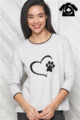 Cotton Canada I Love My Pet Sweater Light Grey Black