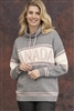 Cotton Canada Pullover Sweater Tweed Grey with Pink