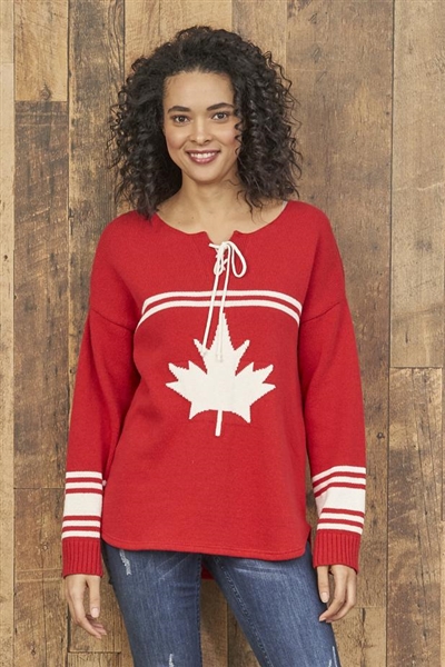 Cotton Canada Hockey Sweater Red White