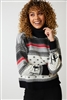 Cotton Country Skier Turtleneck  Black  Natural Red