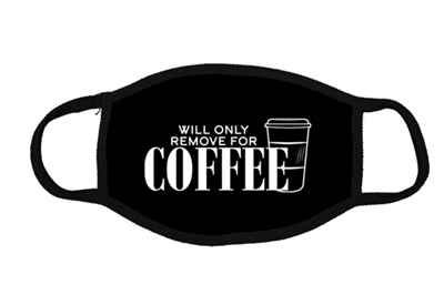 Face Mask Unisex Black Cotton Will Remove For Coffee