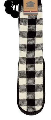 Moccasin Lounge Slipper Socks Black White Plaid