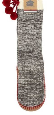 Moccasin Lounge Slipper Socks Salt & Pepper