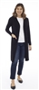 Long Body Black Open Cardigan with Patch Pockets