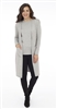 Long Body Silver Melange Open Cardigan with Patch Pockets