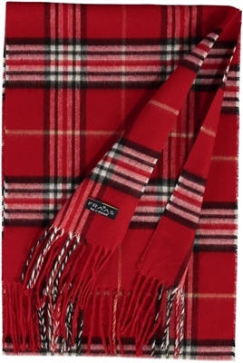 Scarf Cashmink Oversized Plaid Red