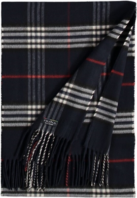 Scarf Cashmink Oversized Plaid Navy