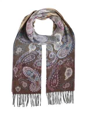 Scarf Cashmink Oversized Ombre Paisley Pepper