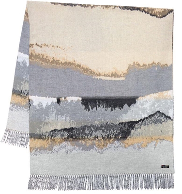 Cashmink Throw Blanket Amethyst Sky Camel