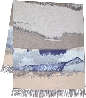 Cashmink Throw Blanket Amethyst Sky Silver