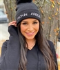 F*CKIN FREEZING Knit Hat with Pom Pom Black